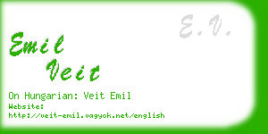 emil veit business card